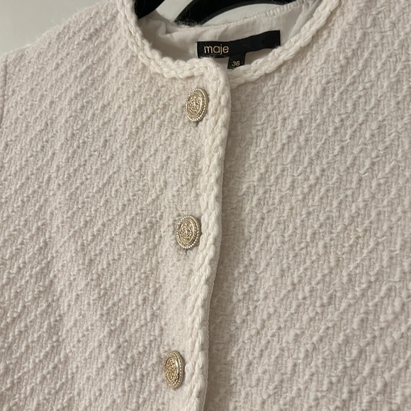 Maje Tweed-style Playsuit in Natural - Picture 6 of 9